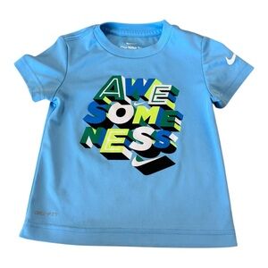 Nike Toddler Boys Boys 2t “Awesomeness” Dri-Fit Blue Tee Shirt READ